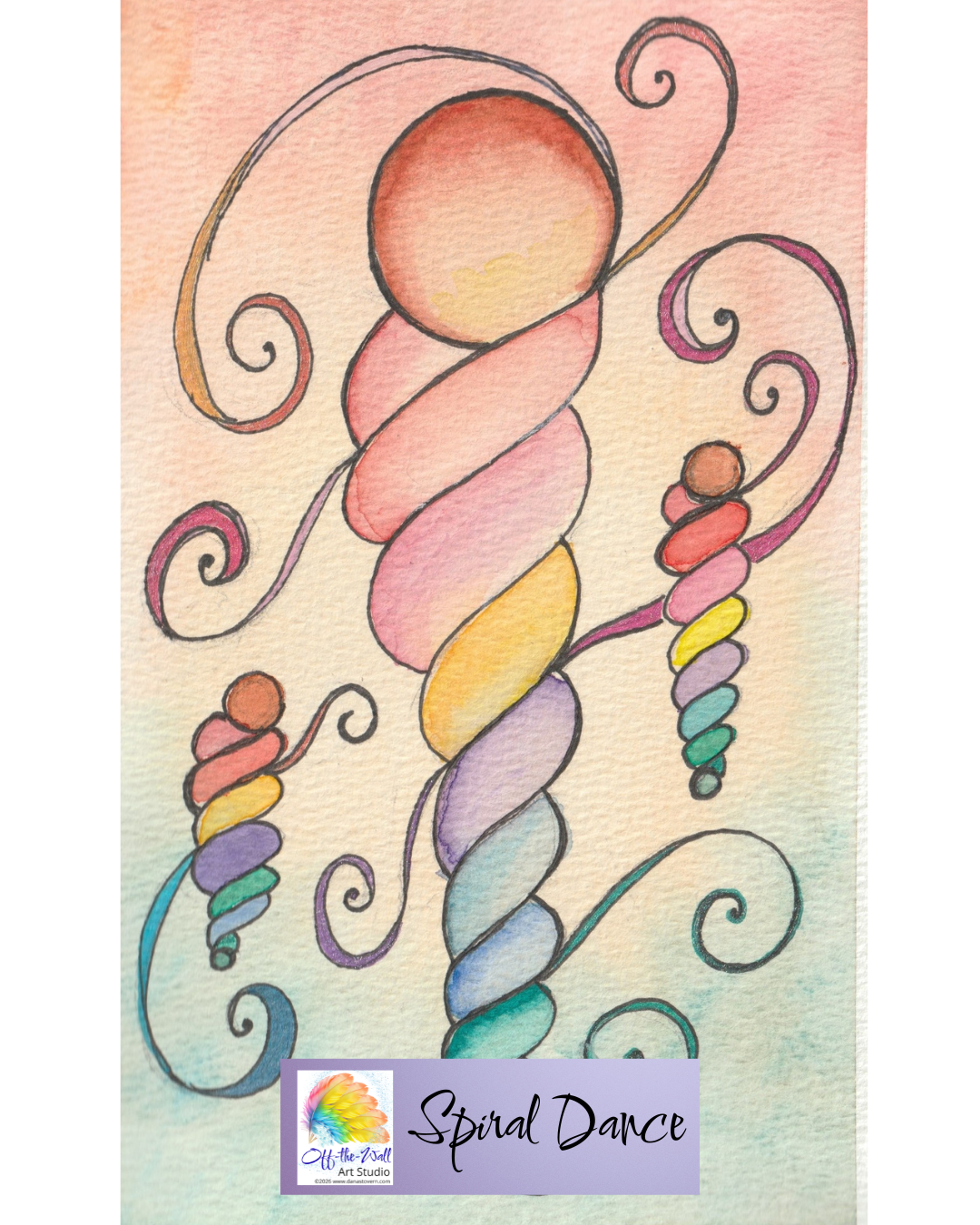 LTD EDITION SIGNED MATTE PRINTS FOR "DNA SPIRAL DANCE" WITH WATERCOLOR, ACRYLIC BLACK, GEL PEN