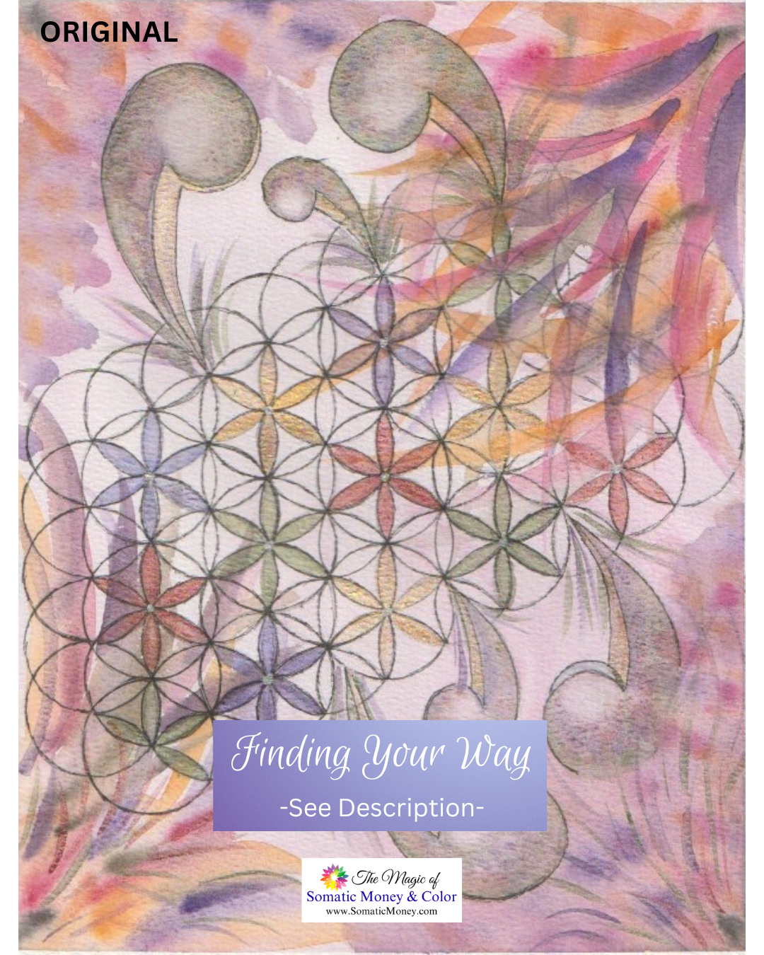 ORIGINAL "FINDING YOUR WAY" WATERCOLOR & METALLIC WATERCOLOR ON COLD PRESS WITH ACRYLIC BLACK & SILVER HIGHLIGHTS
