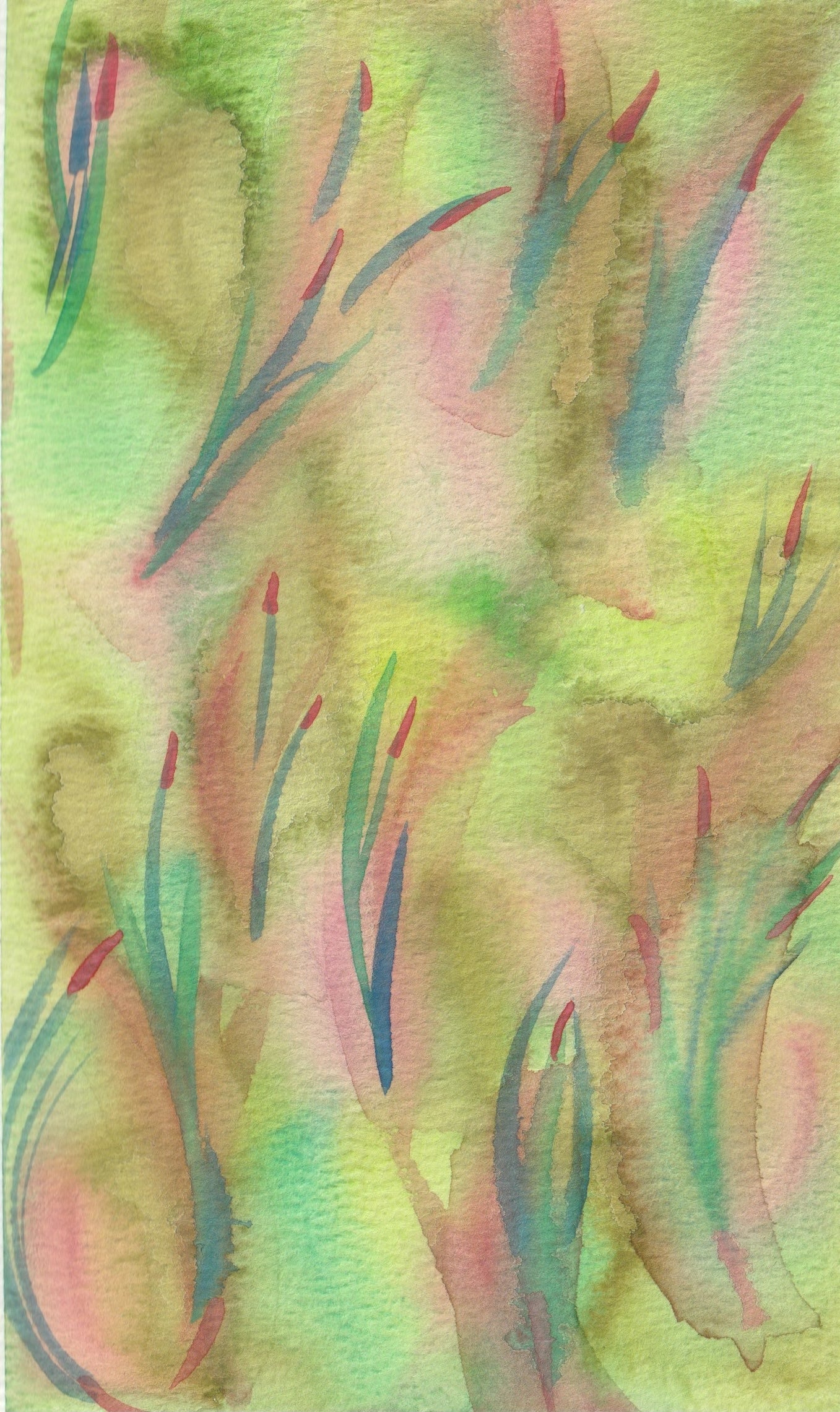 COMMISSION + SPIRIT TEAM MESSAGE: "TULIPS" WATERCOLOR ABSTRACT ON COLD PRESS