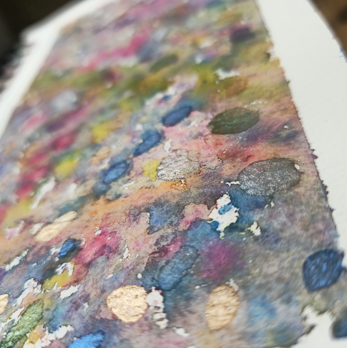 COMMISSION + SPIRIT TEAM MESSAGE: "MONET AT TWILIGHT" WATERCOLOR ABSTRACT ON COLD PRESS PAPER