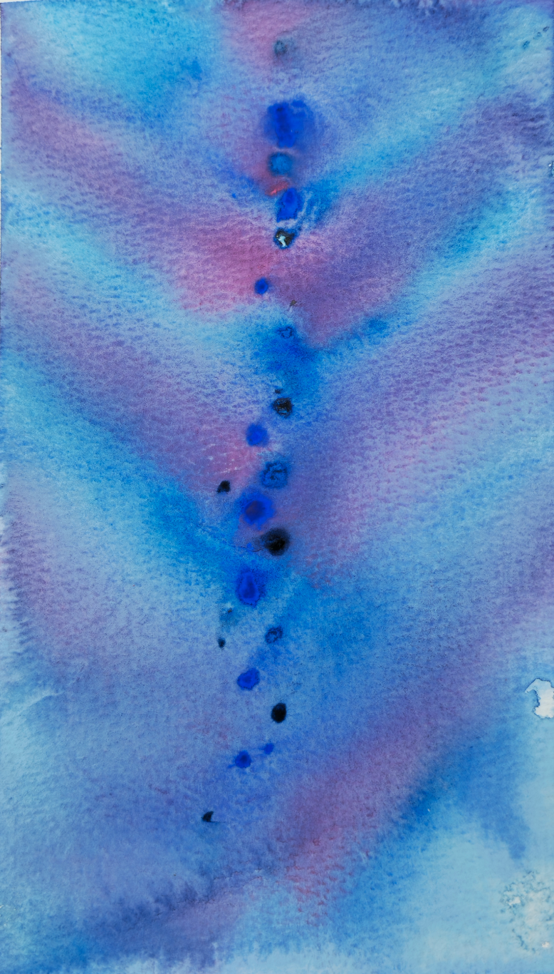 ORIGINAL + MEDIUMSHIP NOTE: "BEATING HEART" WATERCOLOR ABSTRACT ON COLD PRESS