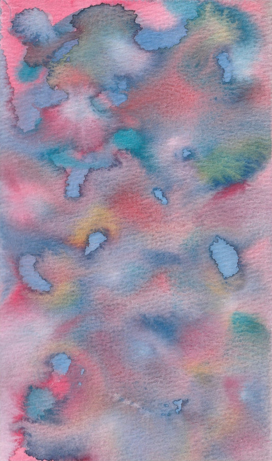 ORIGINAL + MEDIUMSHIP MESSAGE: "STRETCHING YOUR COMFORT ZONE" WATERCOLOR ABSTRACT ON COLD PRESS