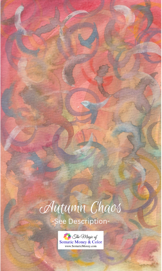 ORIGINAL + MEDIUMSHIP NOTE: "AUTUMN CHAOS" WATERCOLOR ABSTRACT ON COLD PRESS
