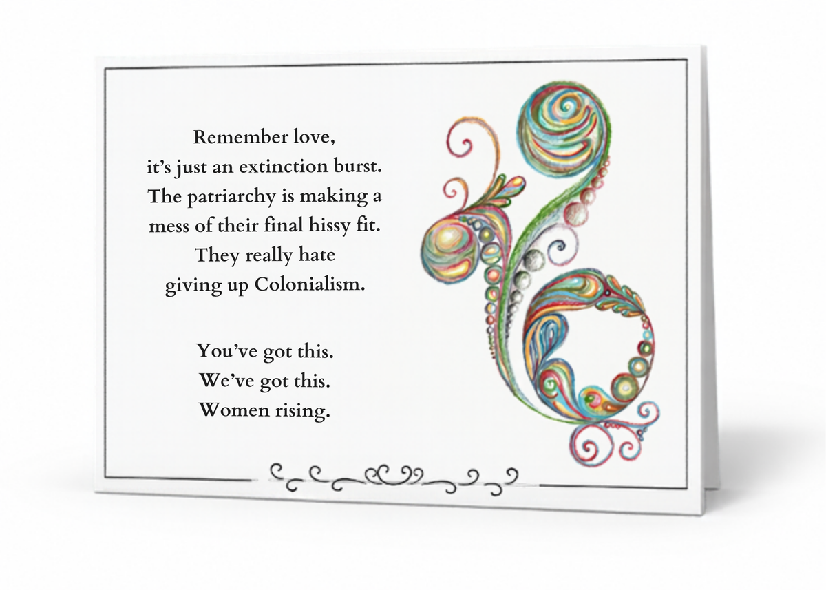 SET OF THREE (3) "LADY DRAGON" 5" x 7"  FEMME REVOLUTION GREETING CARDS (BLANK) WITH ENVELOPES