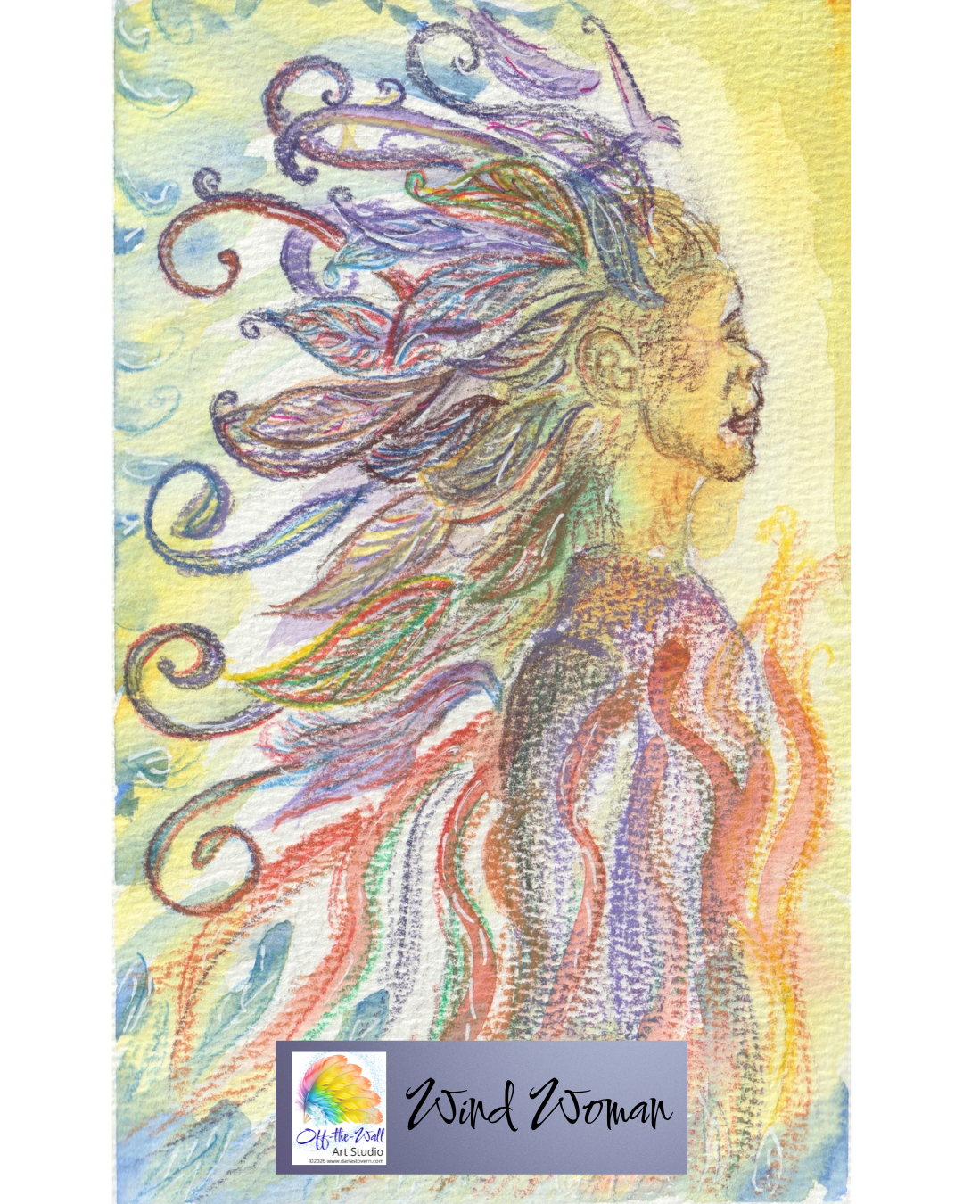 LTD EDITION SIGNED MATTE PRINTS FOR "WIND WOMAN" WITH WATERCOLOR, COLOR PENCIL & GEL PEN