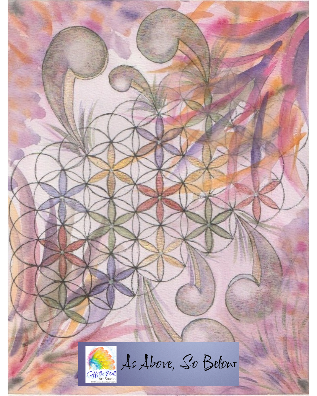 LTD EDITION SIGNED MATTE PRINTS FOR "AS ABOVE, SO BELOW" WITH WATERCOLOR & MIXED MEDIA