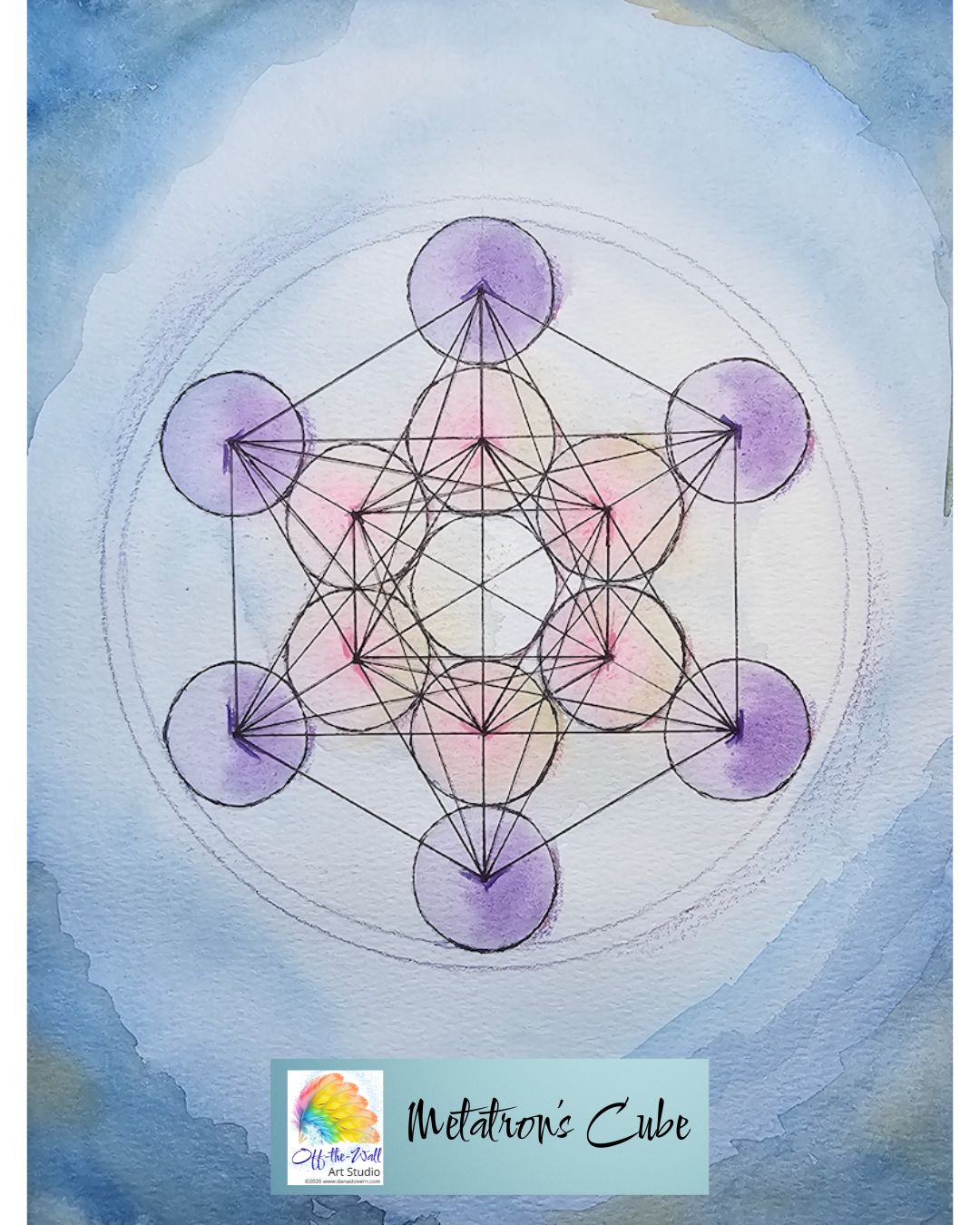LTD EDITION SIGNED MATTE PRINTS FOR "METATRON'S CUBE" WITH WATERCOLOR & MIXED MEDIA
