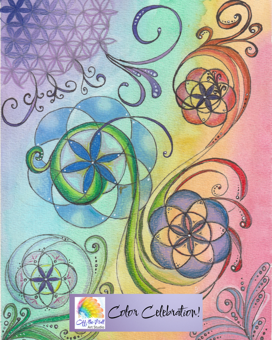 LTD EDITION SIGNED MATTE PRINTS FOR "COLOR CELEBRATION" WITH WATERCOLOR & MIXED MEDIA