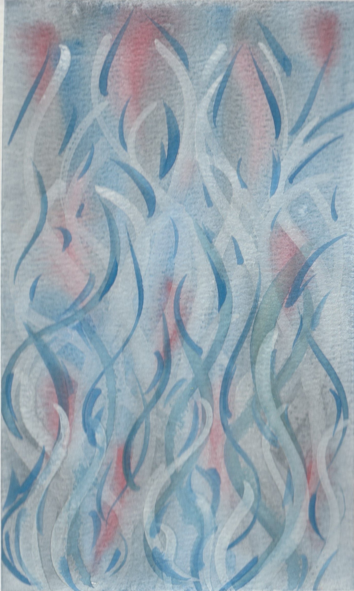 ORIGINAL + MEDIUMSHIP MESSAGE: "BLUE WAVING TO YOU" WATERCOLOR ABSTRACT ON COLD PRESS