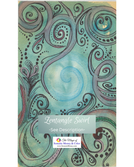 LTD EDITION SIGNED PRINTS: "ZEN TANGLE SWIRL" WATERCOLOR ABSTRACT