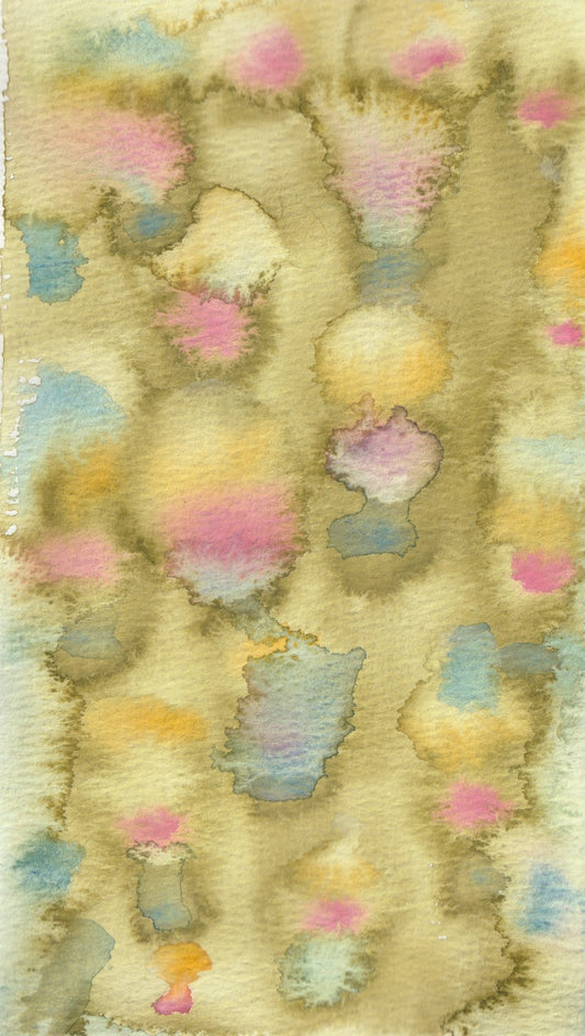 ORIGINAL + MEDIUMSHIP NOTE: "SORT/BALANCE MEDITATION" WATERCOLOR ABSTRACT ON COLD PRESS