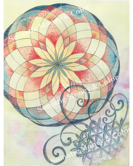 LTD EDITION SIGNED MATTE PRINTS FOR "ASCENSION" WITH WATERCOLOR, COLORED PENCIL & BLACK ACRYLIC