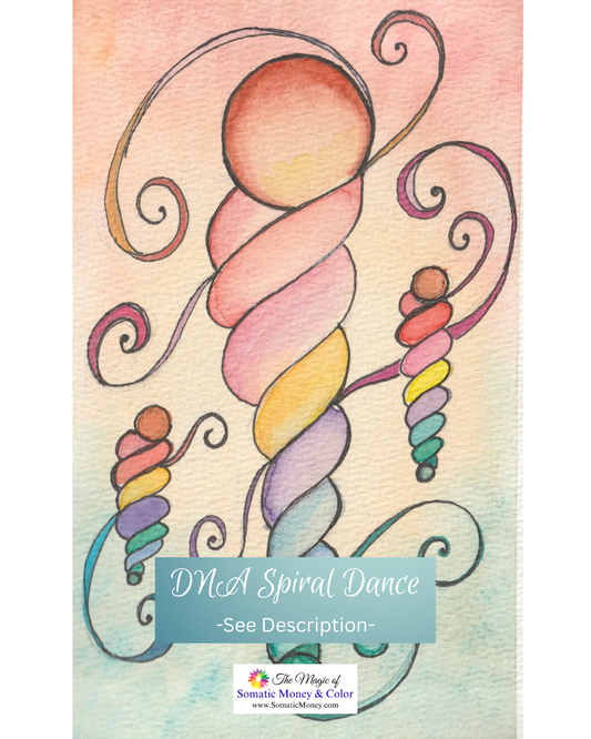 LTD EDITION SIGNED MATTE PRINTS FOR "DNA SPIRAL DANCE" WATERCOLOR, ACRYLIC BLACK, GEL PEN