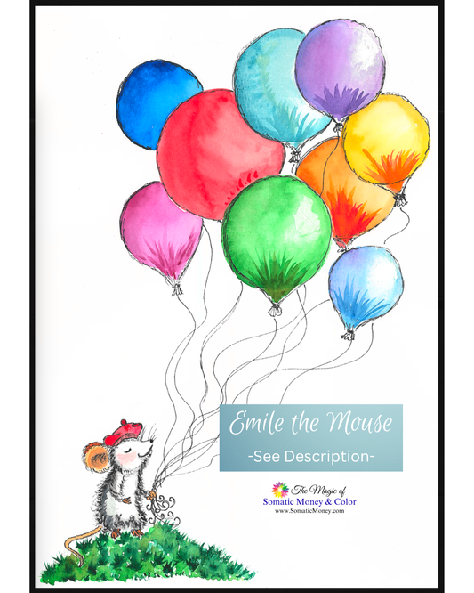 LTD EDITION SIGNED MATTE PRINTS FOR "EMILE THE MOUSE" IN WATERCOLOR WITH ACRYLIC BLACK