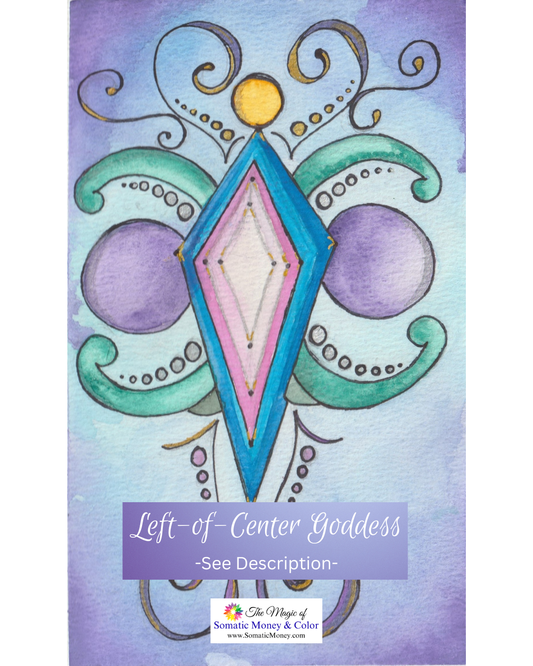 LTD EDITION SIGNED MATTE PRINTS FOR "THE LEFT-OF-CENTER GODDESS " WATERCOLOR, ACRYLIC BLACK, GEL PEN