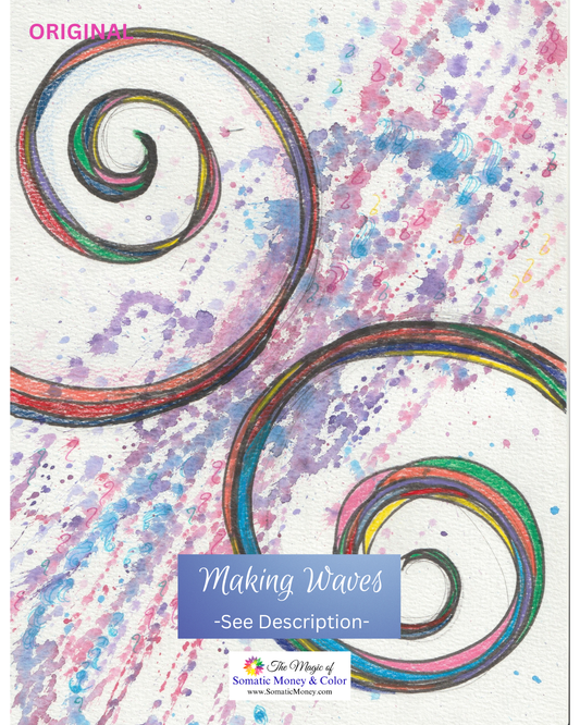 SIGNED ORIGINAL "MAKING WAVES" WATERCOLOR & MIXED MEDIA ON COLD PRESS
