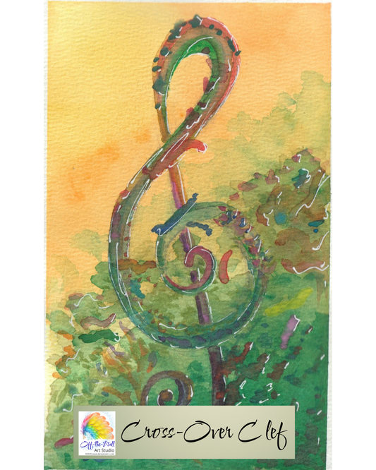 LTD EDITION SIGNED MATTE PRINTS FOR "CROSS-OVER CLEF" WITH WATERCOLOR & WHITE ACRYLIC