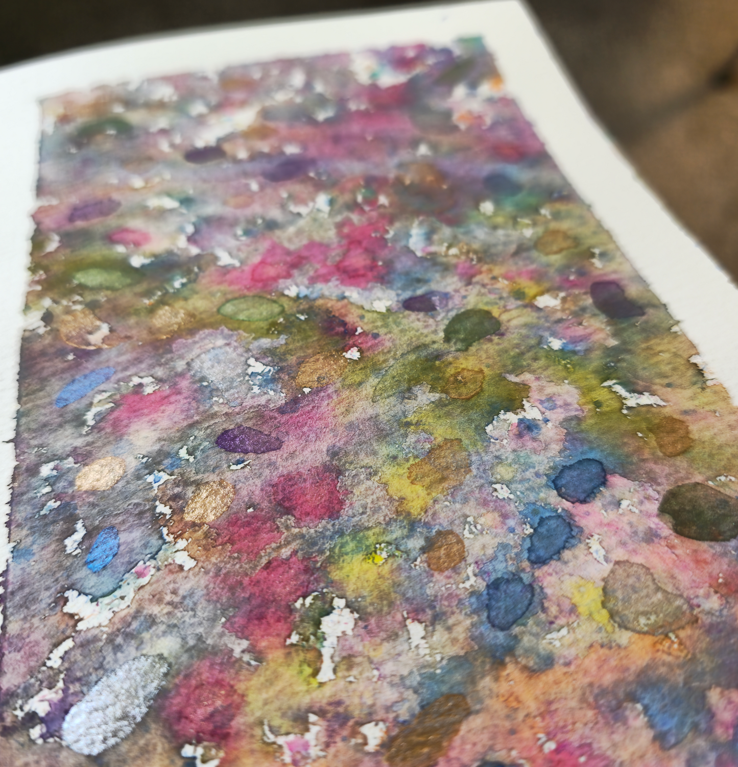 COMMISSION + SPIRIT TEAM MESSAGE: "MONET AT TWILIGHT" WATERCOLOR ABSTRACT ON COLD PRESS PAPER