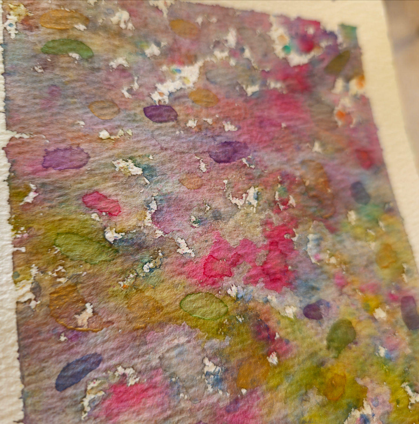 COMMISSION + SPIRIT TEAM MESSAGE: "MONET AT TWILIGHT" WATERCOLOR ABSTRACT ON COLD PRESS PAPER