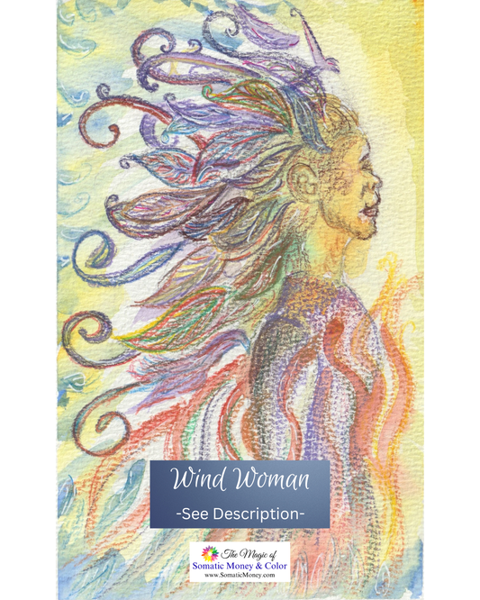 LTD EDITION SIGNED MATTE PRINTS FOR "WIND WOMAN" WITH WATERCOLOR, COLOR PENCIL & GEL PEN